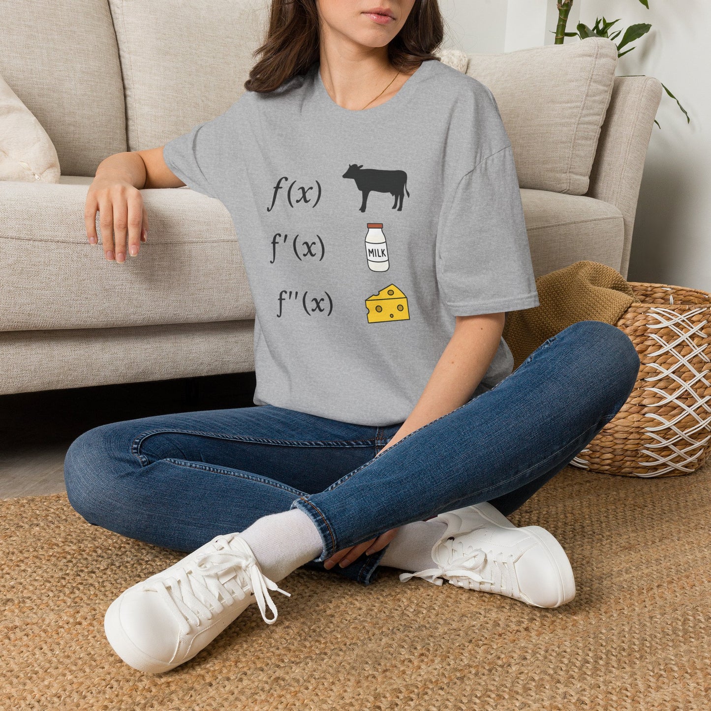 F Of Cow F Of Cheese - Math Humor T-Shirt