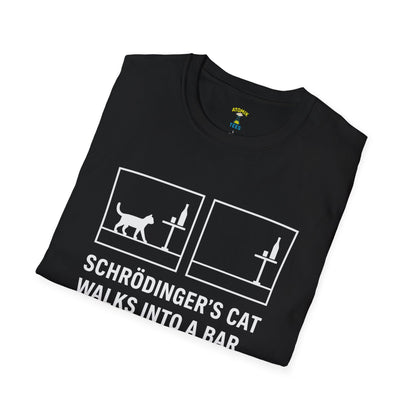 "SCHRÖDINGER’S CAT WALKS INTO A BAR" - Unisex Graphic Tee