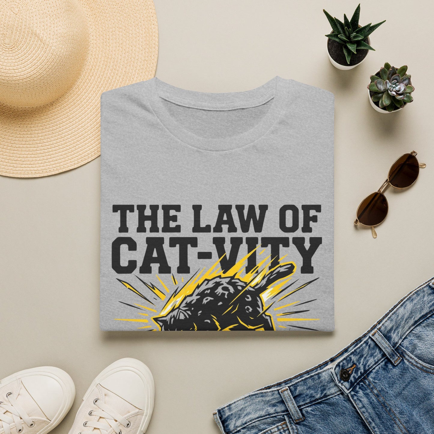 A Body In Motion Stays In Motion - Cat Physics T-Shirt